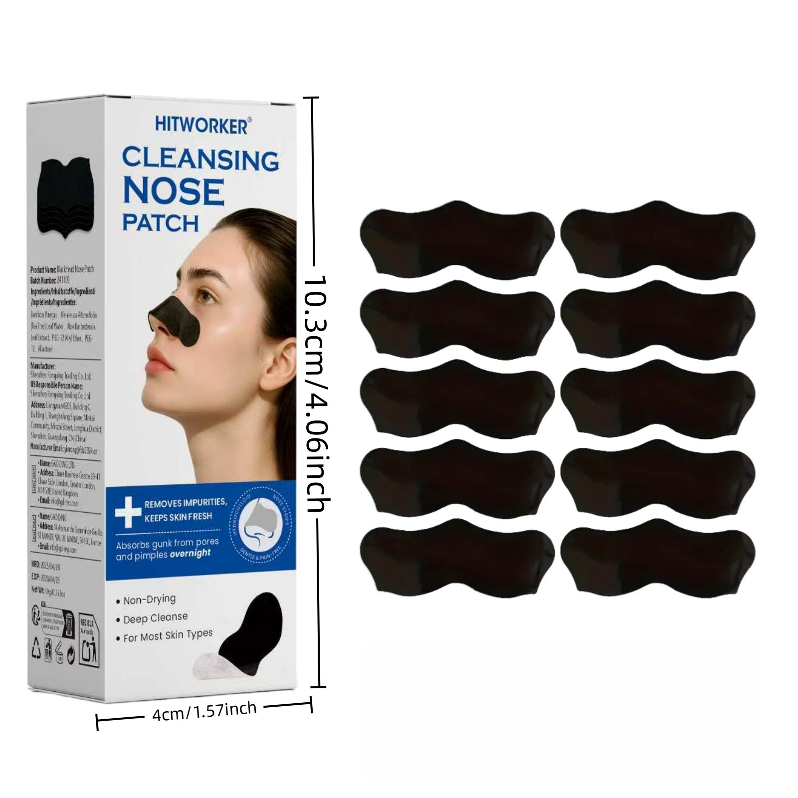 HITWORKER Removedor de Cravos, - Charcoal Pore Strip avaliação e preço
